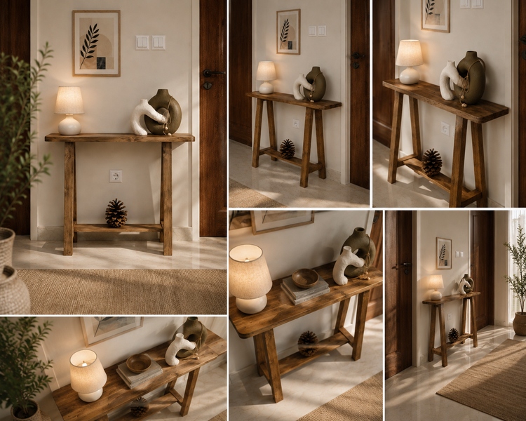 کنسول چوبی مینیمال طرح نیلوفر(پس کرایه)